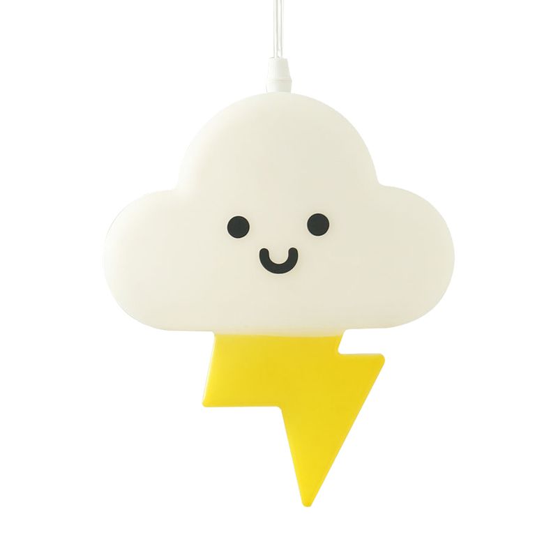 Nordic Cloud Hanging Lighting Acrylic Kids Bedroom LED Pendant Lamp Fixture in White-Yellow