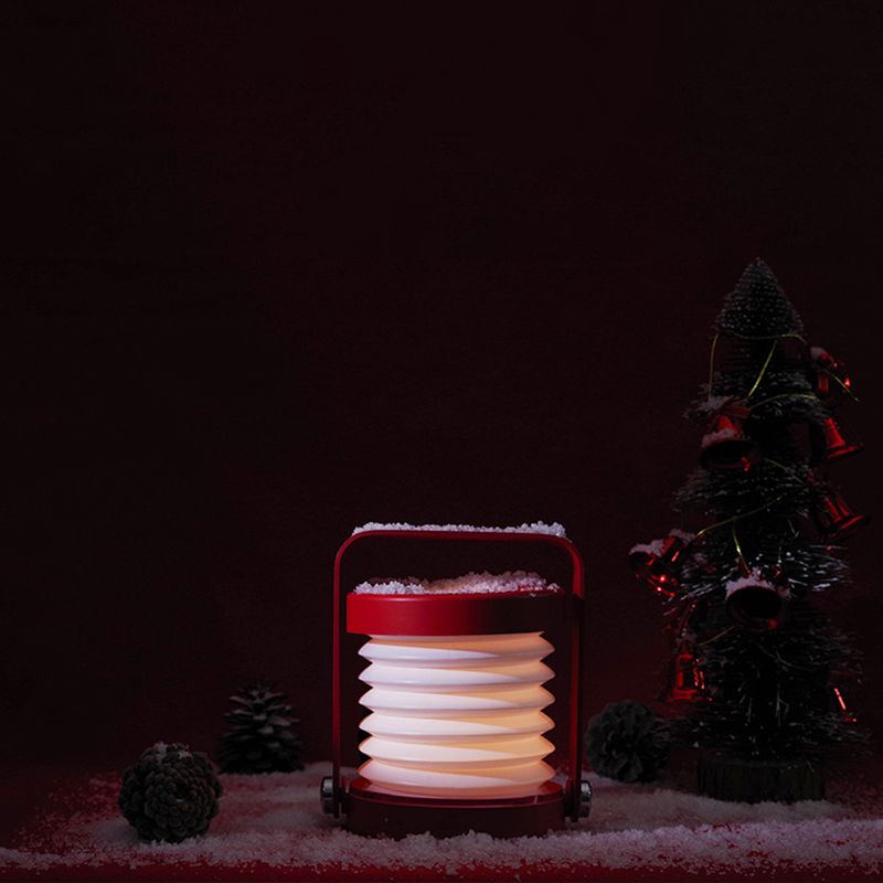Portable Round Night Light Creative Lampshade Foldable Design Acrylic Bedroom LED Lantern Table Lamp