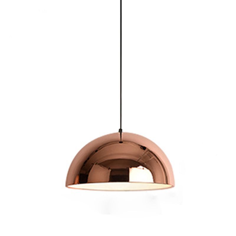 Metallschattierte Anhänger Light Kit Moderne Roségold -Hängeleuchte für Esszimmer