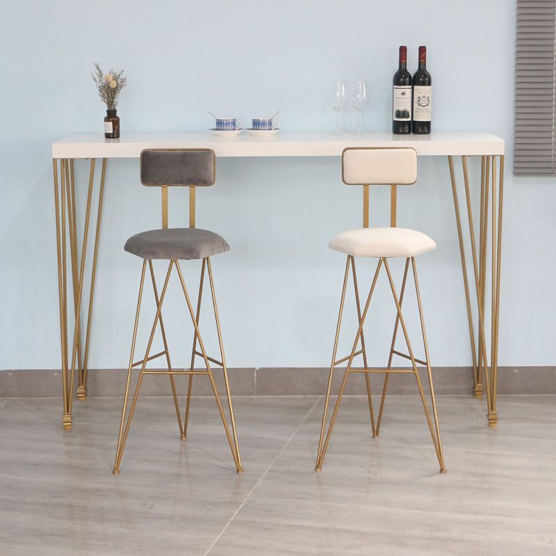 Modern Rectangle Solid Wood Bar Height Pub Table for Living Room