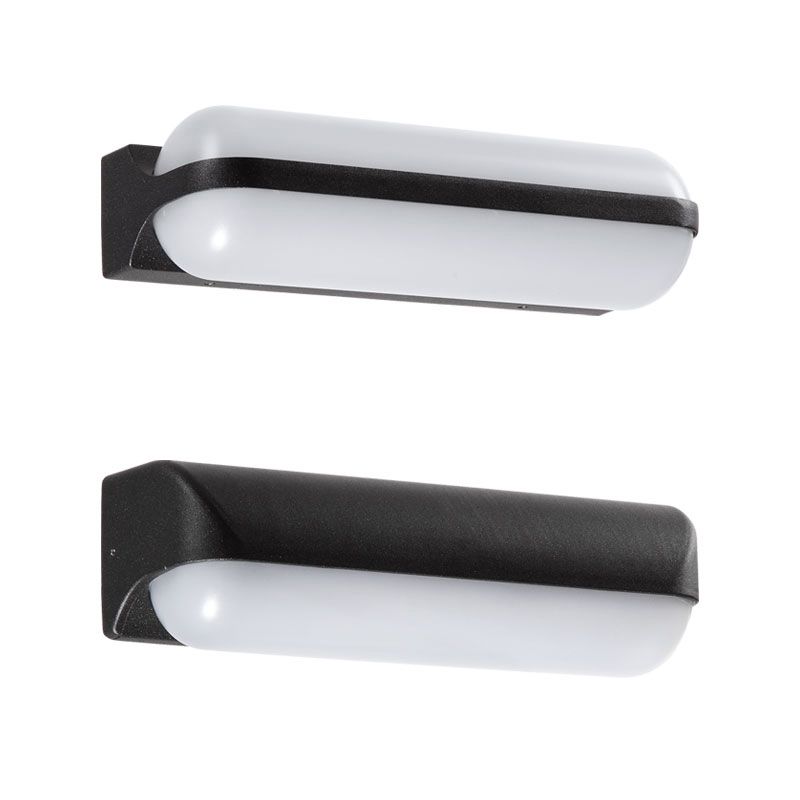 Capsule en forme d'acrylique LED Mur Minimalisme minimalisme Black Finishin Murce pour la cour