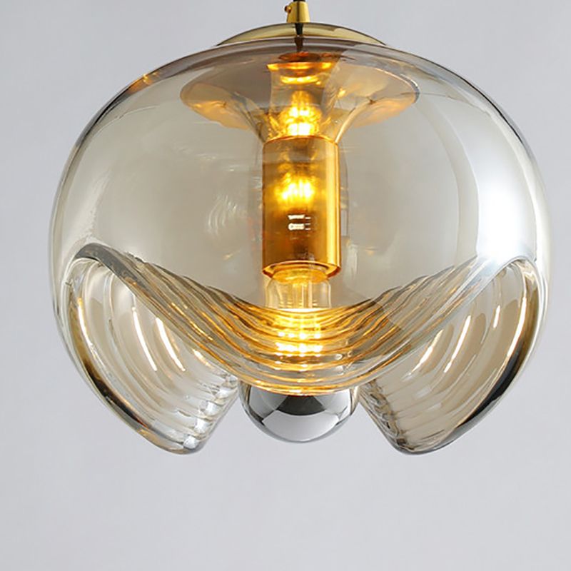 Spherical Shape Hanging Light Modern Style Glass Multi Light Hanging Lamp for Living Room