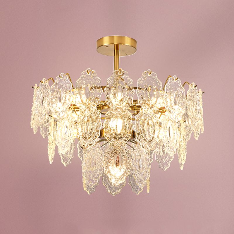 American Style Chandelier Glass Multi Head Hanging Light for Dining Room