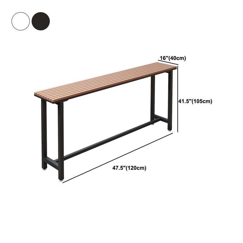 Plastic Wood Bar Dining Table Modern Rectangle Bar Table with Trestle for Cafe Balcony