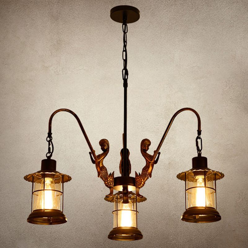 Metal Pendant Lighting Fixture Vintage Black Shaded Restaurant Chandelier Pendant Light