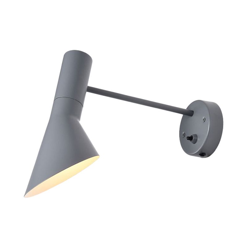 Luz de pared de bengala Minimalista metal 1 cabezal de luz lámpara en blanco/gris con nodo giratorio