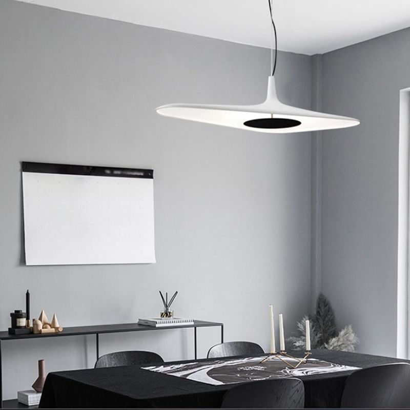 Moderne artistieke led hanglamp lichthars geometrische hangende lamp met ijzeren schaduw