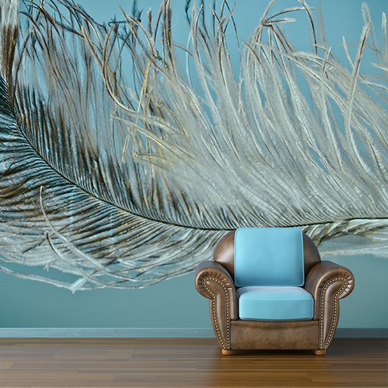 Feather Mildew Resistant Wallpaper Environmental Sleeping Room Wall Mural