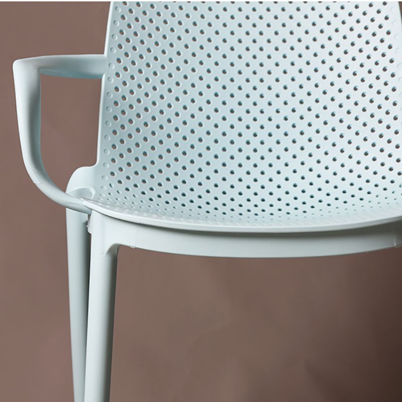 Modern Stackable Chair Dining Open Back Arm Chair with Plastic Legs for Kitchen