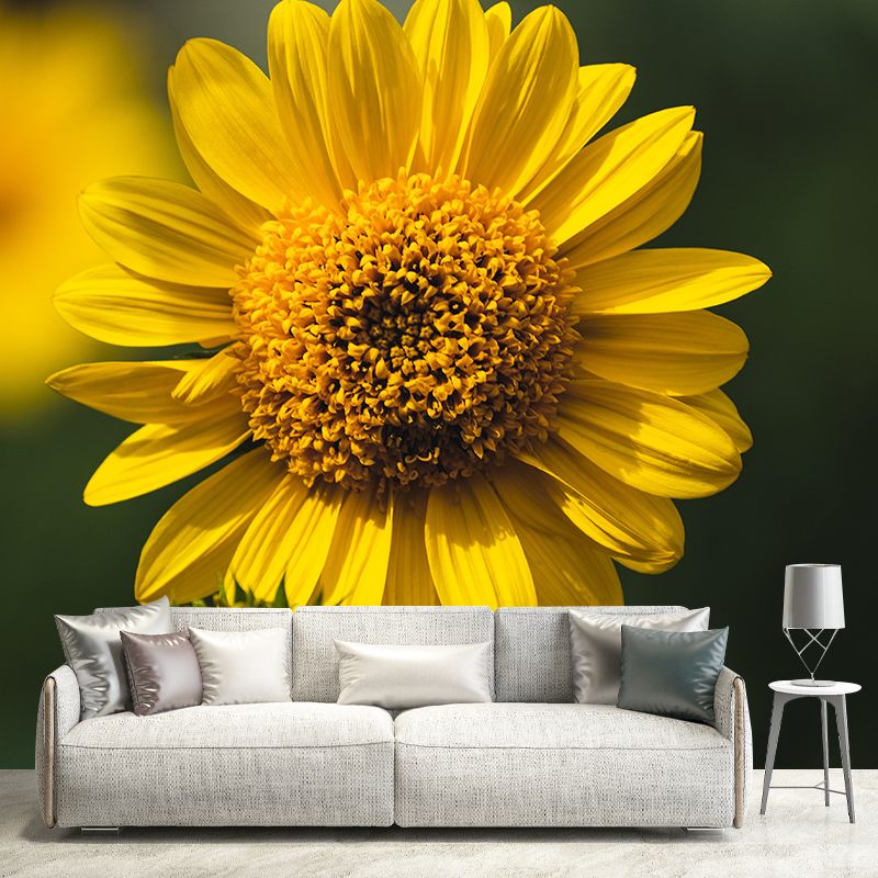 Customized Sunflower Mural Wall Covering Eco-friendly Wallpaper for Bedroom