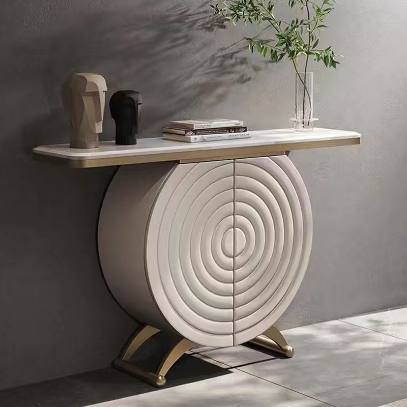 Solid Wood Contemporary White Accent Cabinet for Living Room