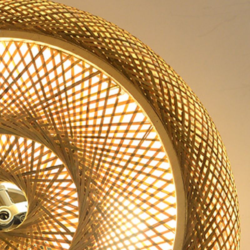 Knit Wood Ceiling Light Flush Mount Lighting for Hallway and Foyer