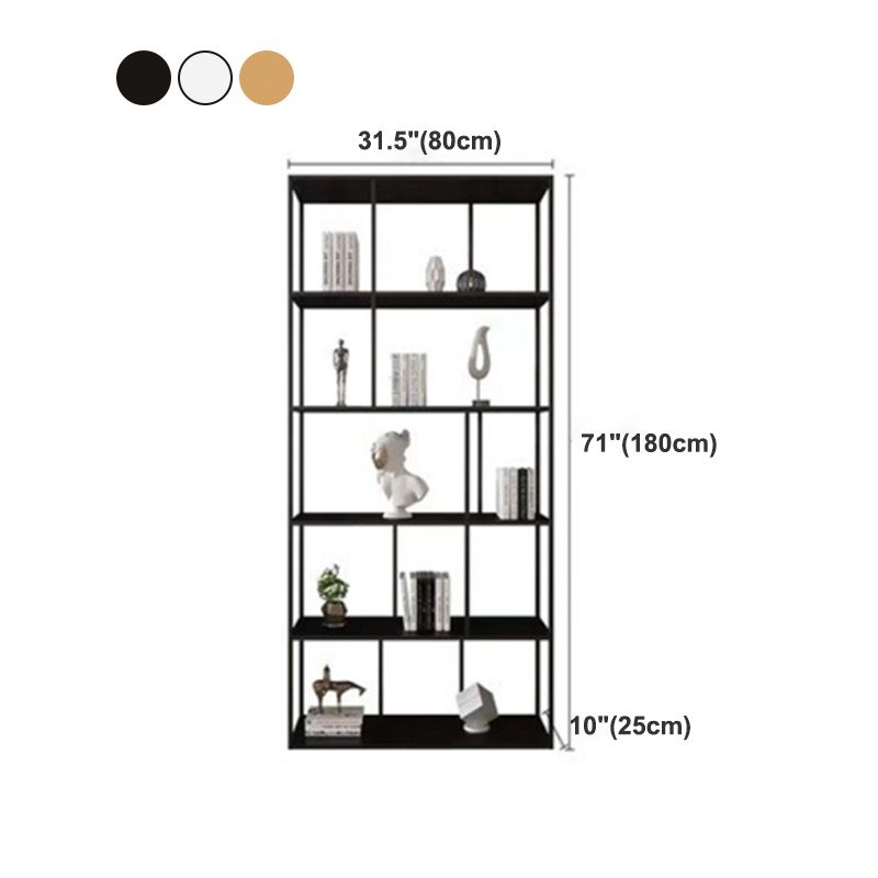 Industrial Metal Etagere Book Shelf with Rectangular Shelves Bookcase