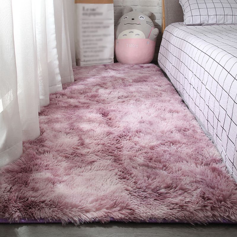 Modern Solid Shag Carpet Polyester Indoor Rug Non-Slip Backing Area Carpet for Adult's Bedroom