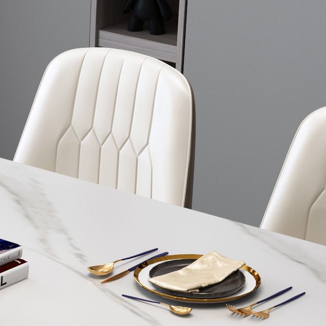 Glam Round Shape Kitchen Table Extendable Sintered Stone Dining Table with 4 Legs Base