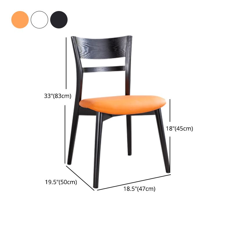Industrial Home Open Back Chair Matte Finish Wood Dining Chair