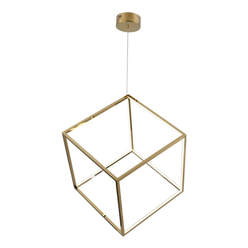 Lampe à suspension géométrique nordique Aluminium Salon LED Pendard Lightture en or