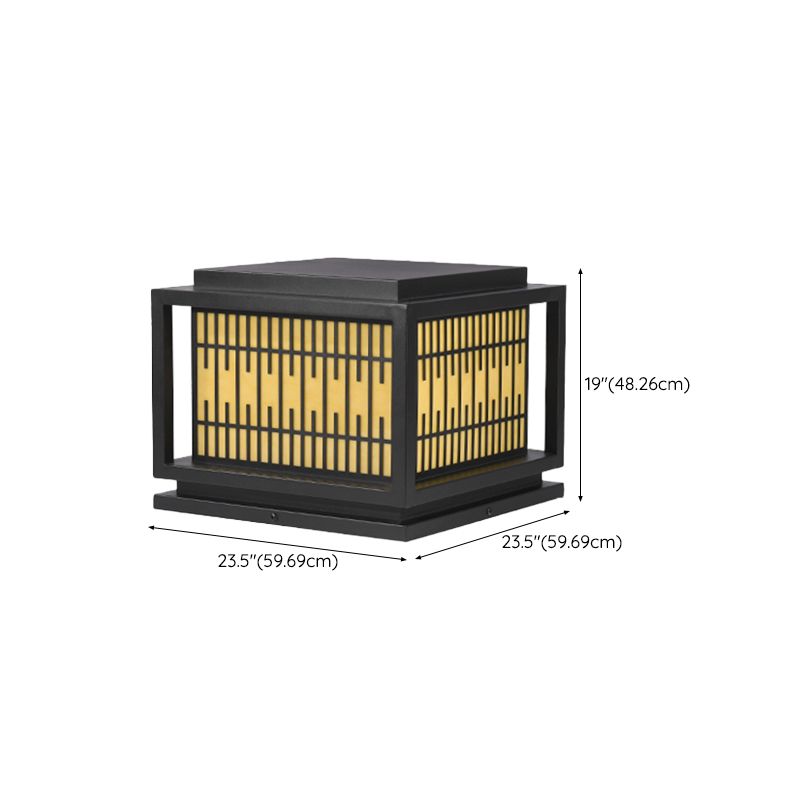 Square Shape Pillar Lamp Modern Outdoor Waterproof Light for Courtyard