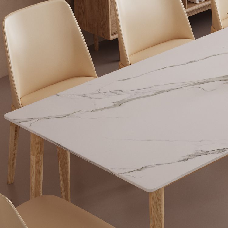 Rectangle Dining Table Set 1/2/6/7/9 Pieces Modern Sintered Stone Table Armless Chairs