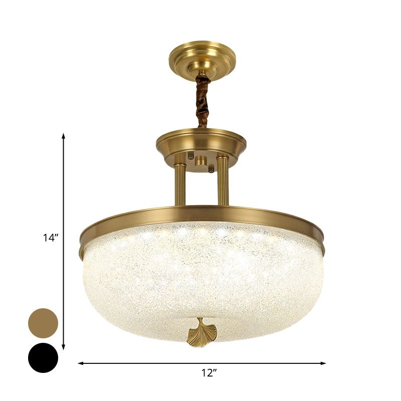 12 "/16" W GOUD/ZWARTE BOLL HANGENDE Kroonluchter Vintage Frosted White Glass Eetkamer LED Hanglicht