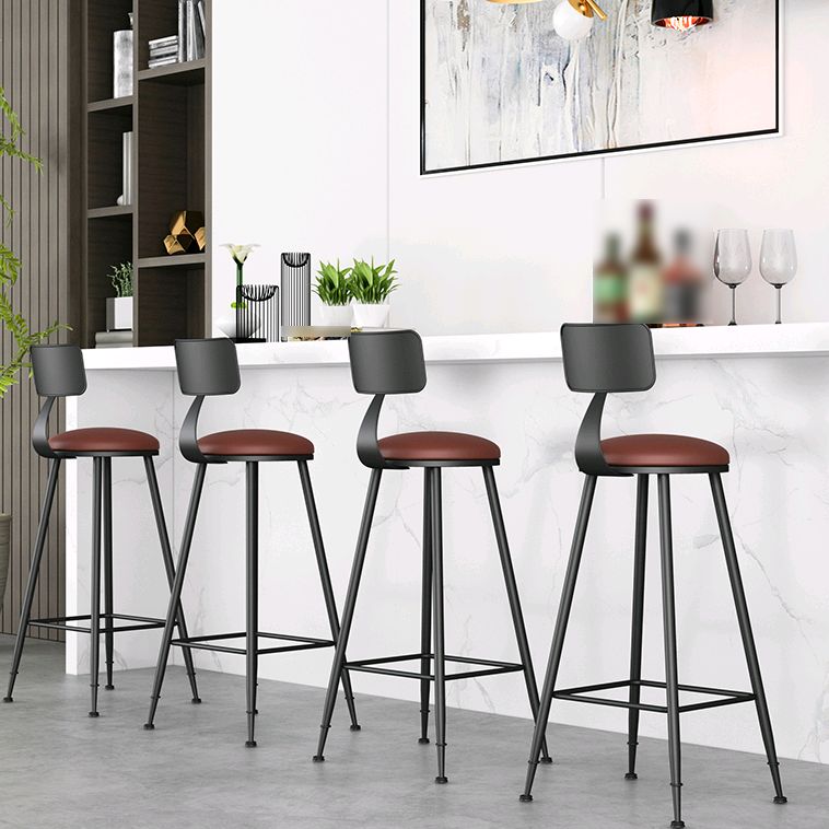 Industrial Matte Finish Coffee Shop Stool Footrest Low Back Stool