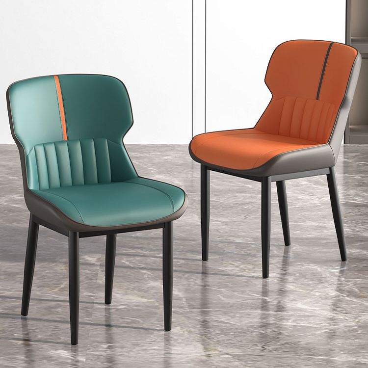 Contemporary Style Chair Kitchen Arm Side Chair with Metal Legs