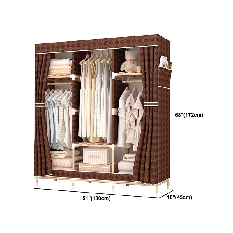 Contemporary Style Wardrobe Solid Wood Wardrobe Closet with Legs
