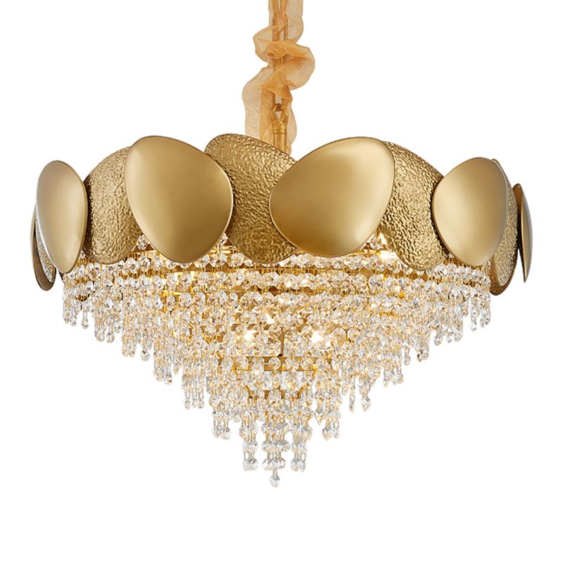 Iluminación de lámpara de lámpara de cono de estilo moderno Luz de colgante de metal transparente