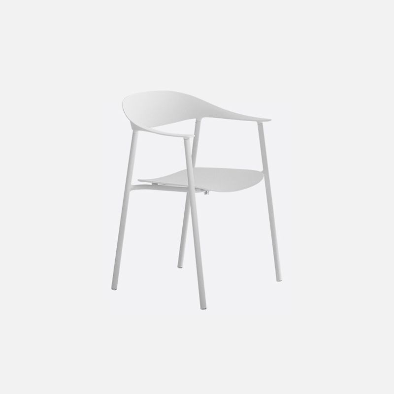 Finishale mate Scandinave Dining Arm Chaise Plastique Plastique Open Doss Dining Chaise