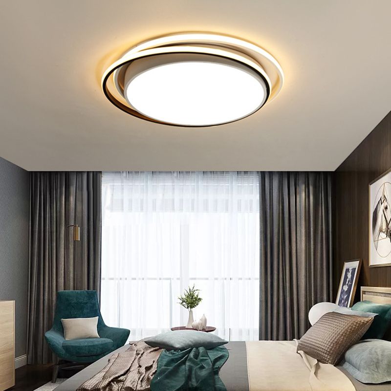 2-Light Acrylic Ceiling Fixture in Modern Style Round LED Flush Mount