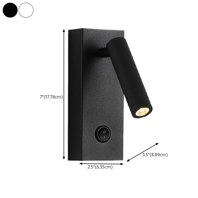 Single Contemporary White/Black LED Metallic Wall Mounted for Bedroom