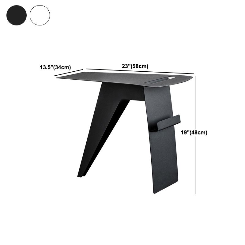 Mid-Century Sled End Table Geometric Metal Side Table, 19" Tall