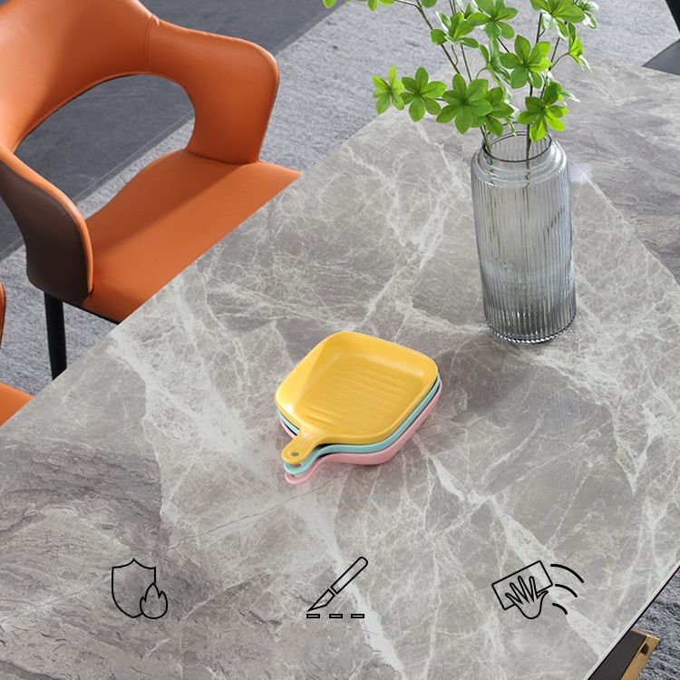 Modern Gray Sintered Stone Dining Table Set 1/2/5/7 Pieces Dining Set