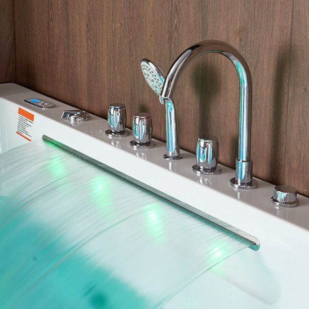 Acrylic Modern Bathtub Freestanding White Jets Included Bath