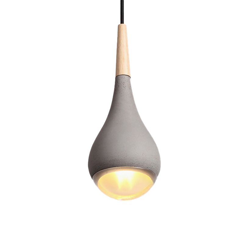 Pear Pendant Lighting Nordic Cement 1 Light Grey/Red/Green Hanging Ceiling Light