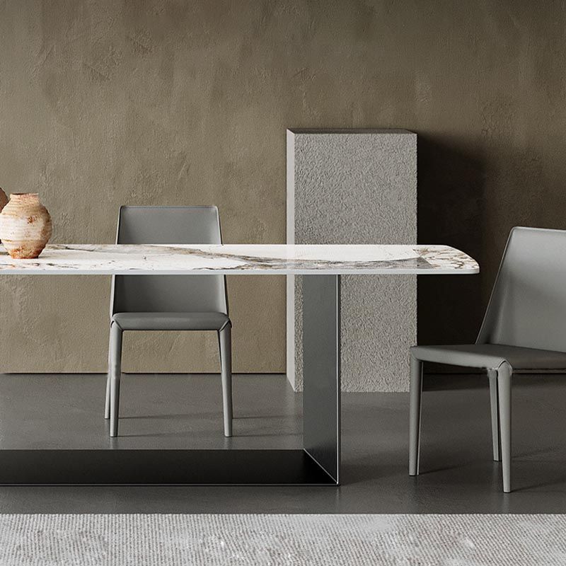 Traditional Luxury Dining Table Black and White Marble Rectangle Dining Table for Home