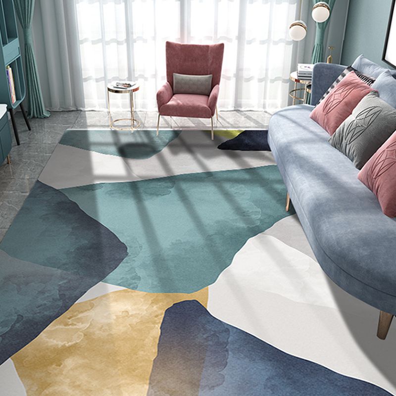 Relaxing Geo Printed Rug Multi Color Polypropylene Area Carpet Non-Slip Backing Stain-Resistant Indoor Rug for Bedroom