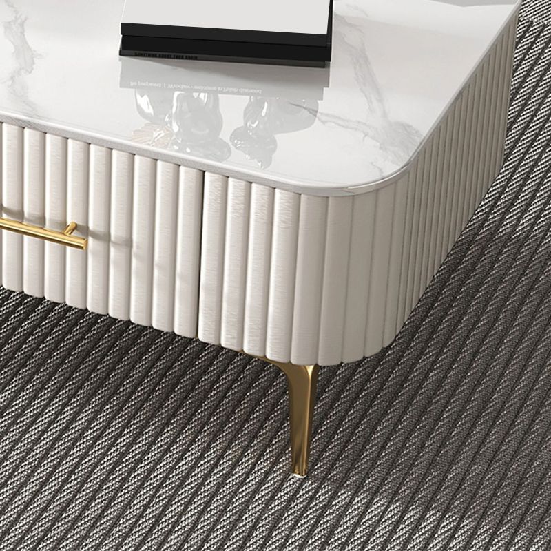 4 Legs Slate Rectangular Coffee Table Modern Single Coffee Table with Drawer