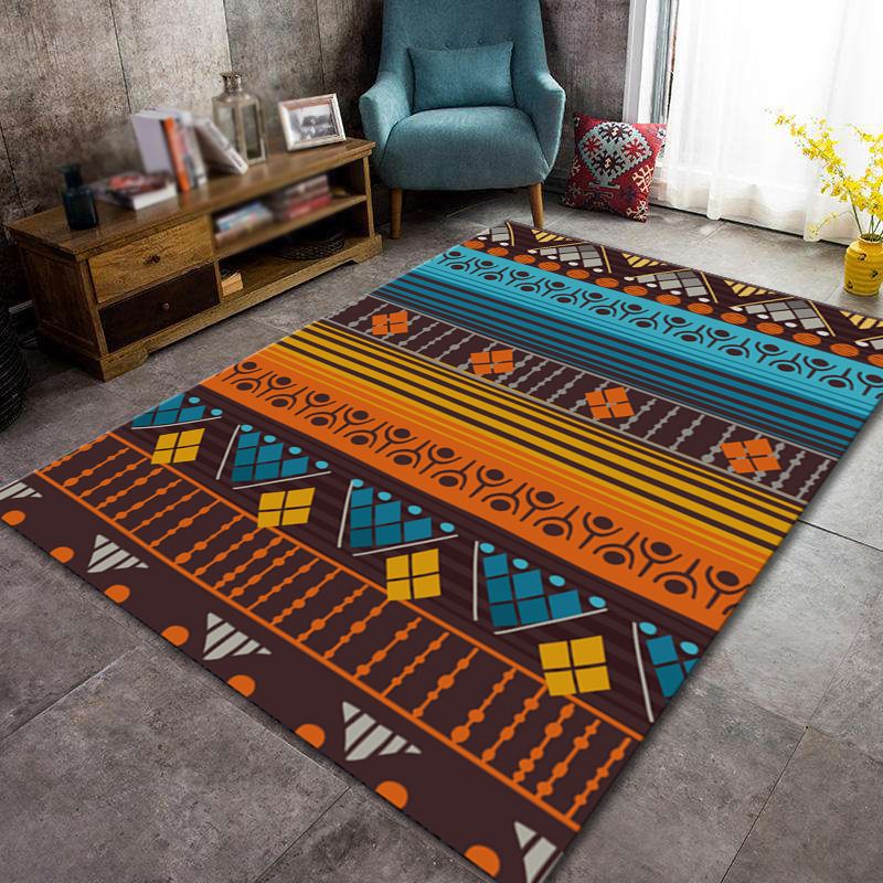 Distintiva alfombra americana de interior colorida alfombra lavable de alfombra de clasicismo tribal para sala de estar
