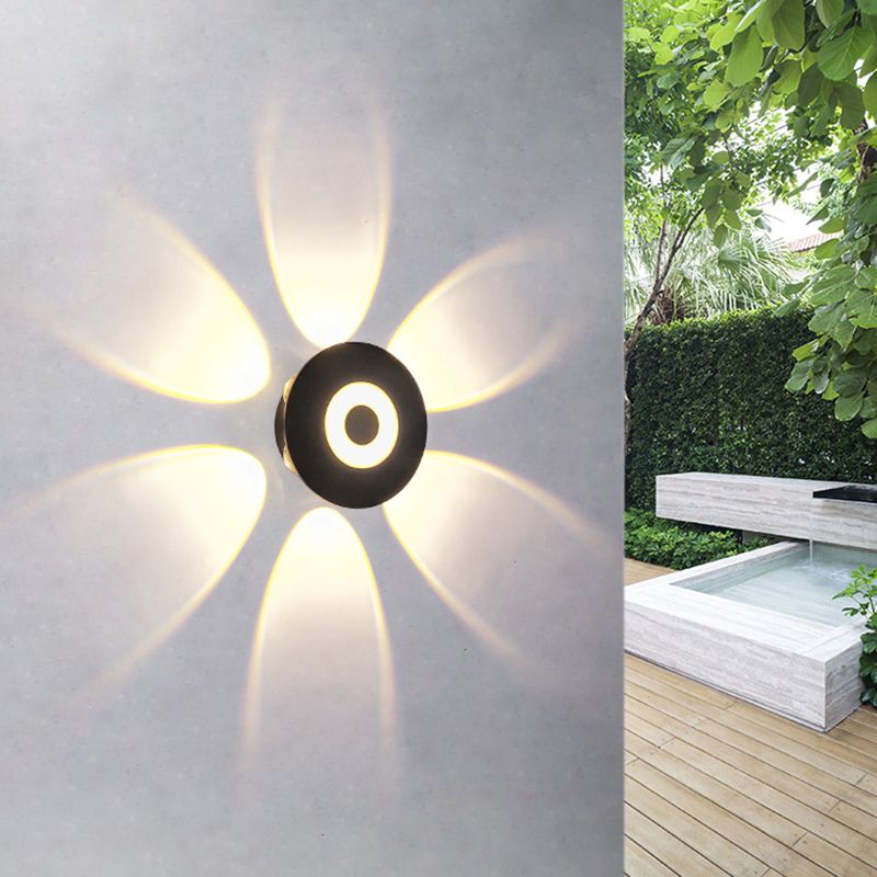 Aravera de pared de LED redonda de pared de aluminio de estilo moderno para al aire libre