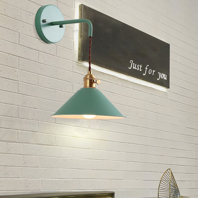 Contemporary Macaron Metal Wall Light Cone Shaded Lighting for Room