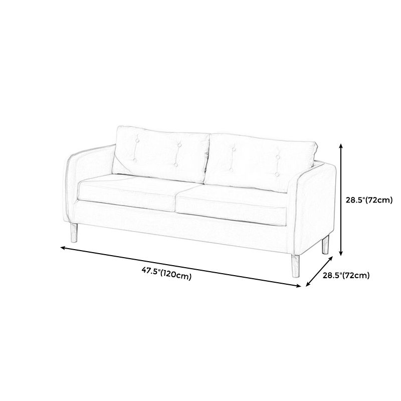 Contemporary Cotton Blend Tufted Slipcovered Sofa with Square Arm