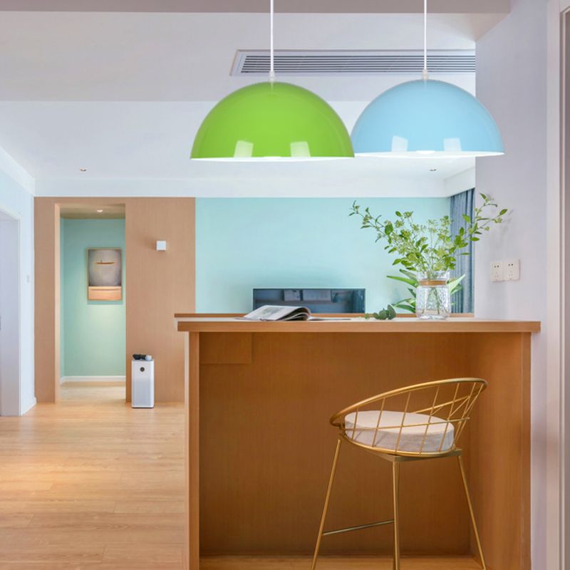 Colorful Metal Hanging Light Nordic Style Pendent Lighting Fixture for Sitting Room