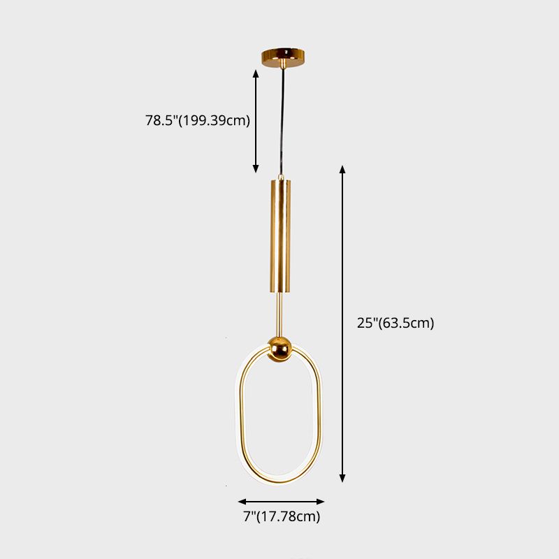 Wrought Iron Gold LED Pendant Light in Modern Luxury Style Acrylic Linear Hanging Lamp for Bedroom