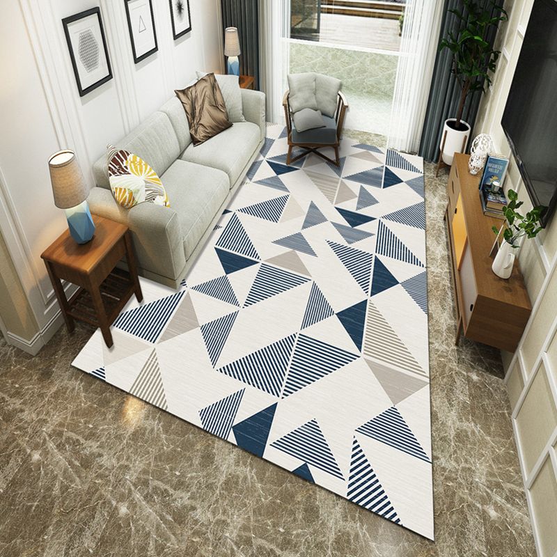 Modernist Geometric Block Rug Multicolor Synthetics Rug Stain Resistant Washable Non-Slip Rug for Family Room