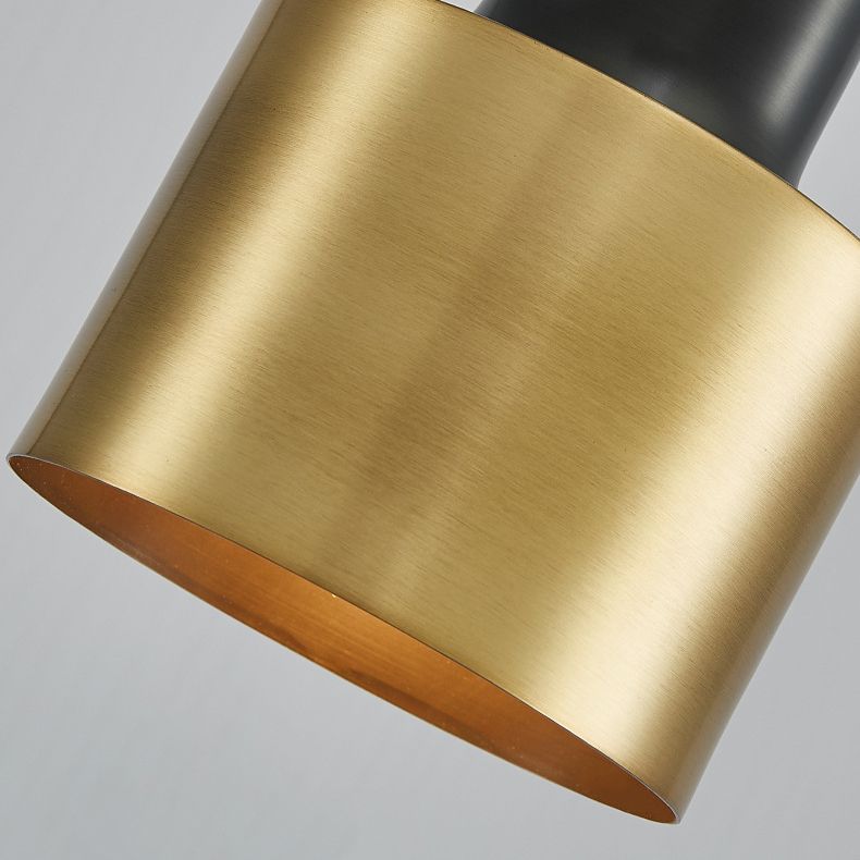 Modern Luxury Single Pendant Light Copper Cylindrical Hanging Lamp for Interior Spaces