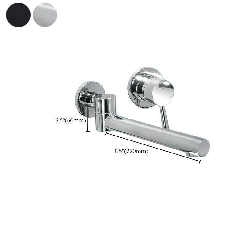 Modern Bathroom Sink Faucet Metal Widespread Wall Mounted Sink Faucet