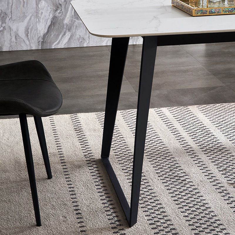 Contemporary Sintered Stone Rectangle Table Set 1/4/6 Pieces Dining Set