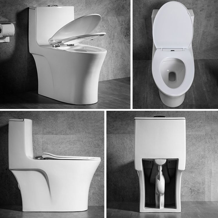Modern 1-Piece Toilet Bowl White Urine Toilet with Slow Close Seat for Bathroom
