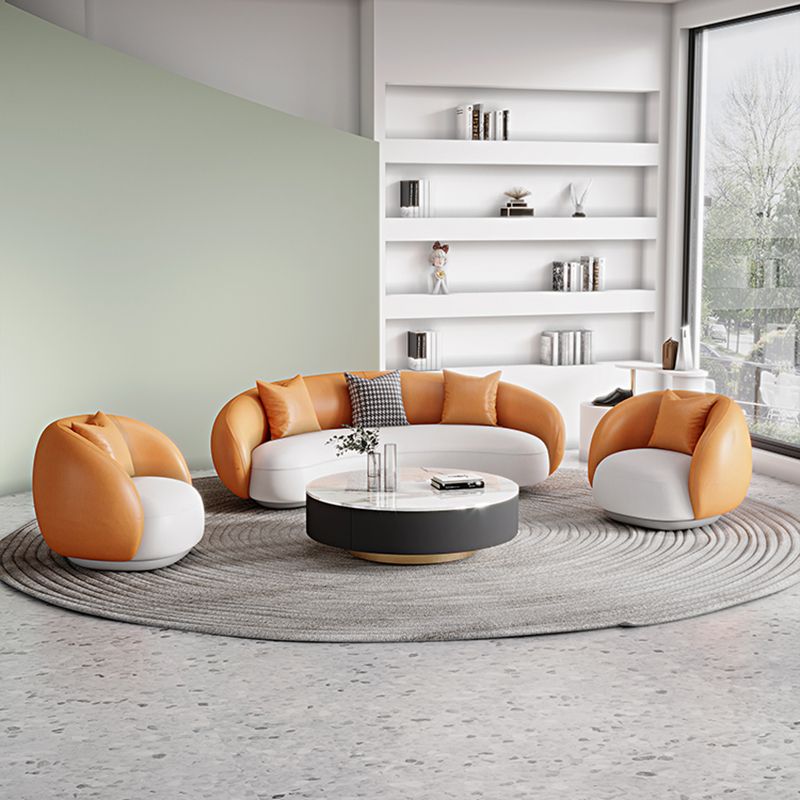 Contemporary Sloped Arm Sofa 28.34 Feet Tall Curved Sofa for Living Room